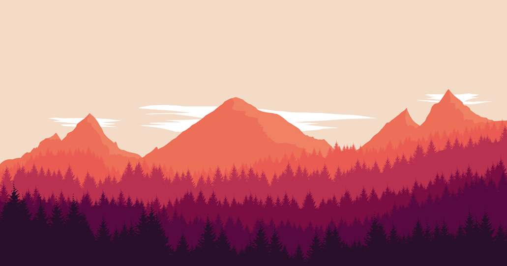 Firewatch-inspirerat landskap